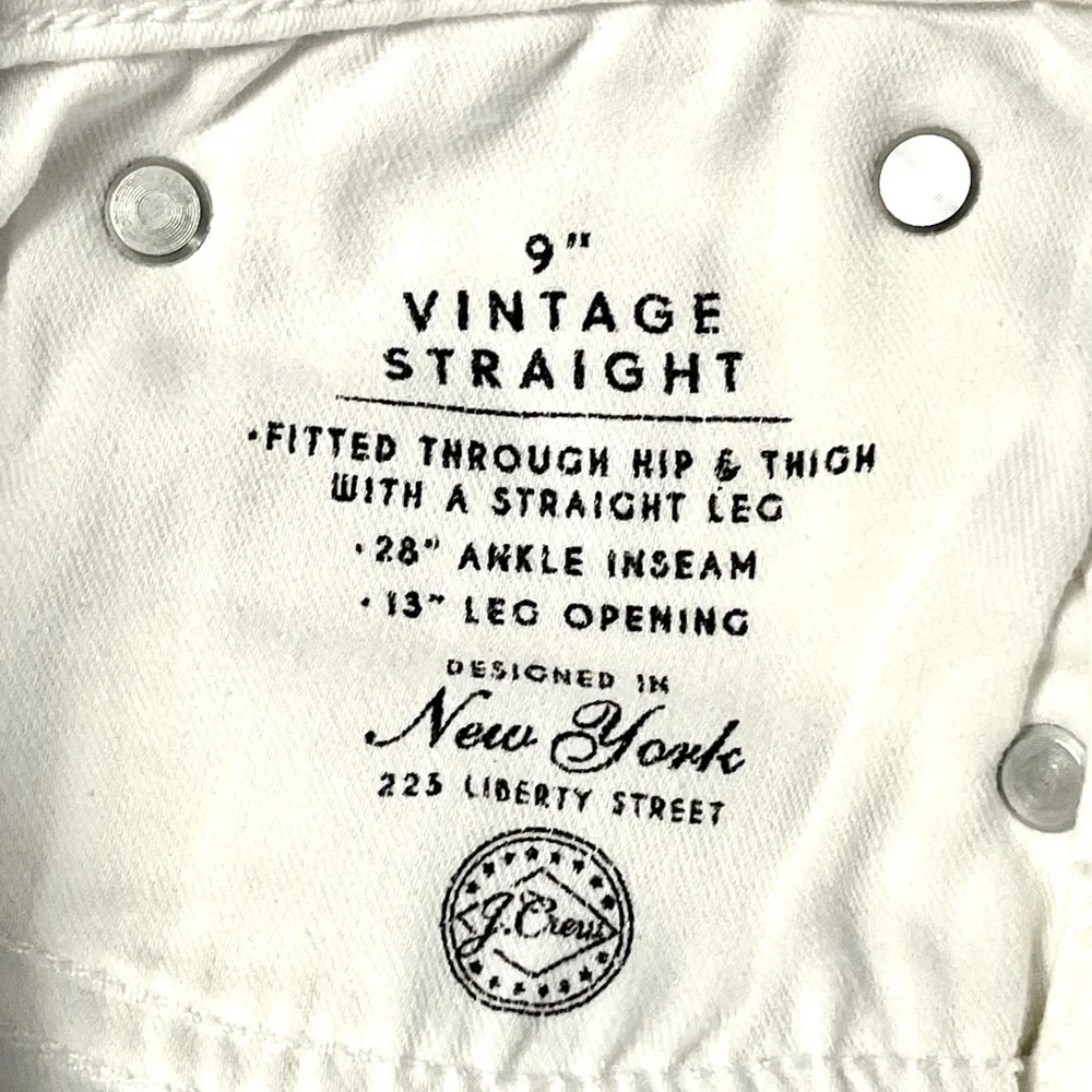 J.Crew White Vintage Slim Straight Jeans Size 28 - Picture 3 of 7